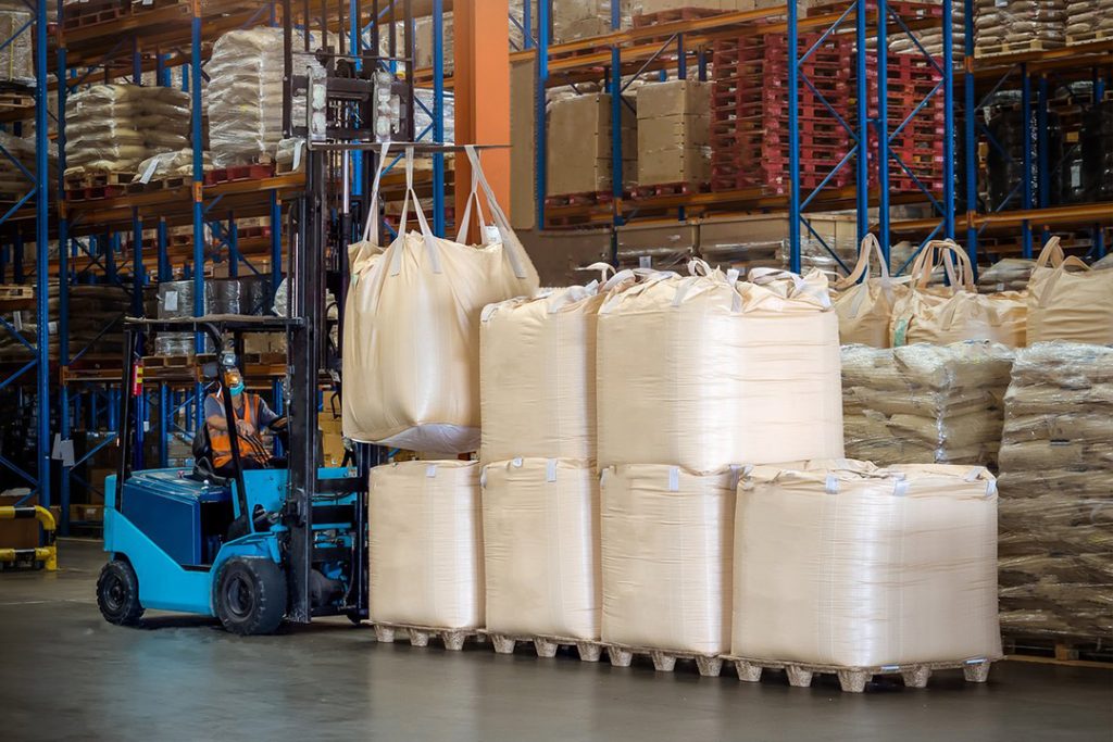 Warehouse storage of sacked additives
